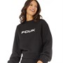 French Connection Womens FCUK Crew Box Sweatshirt Black/White