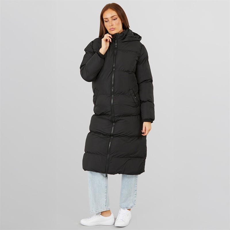 French Connection Womens Row L 2 Long Puffer Coat Black