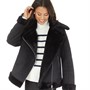 French Connection Womens Faux Aviator Jacket Black