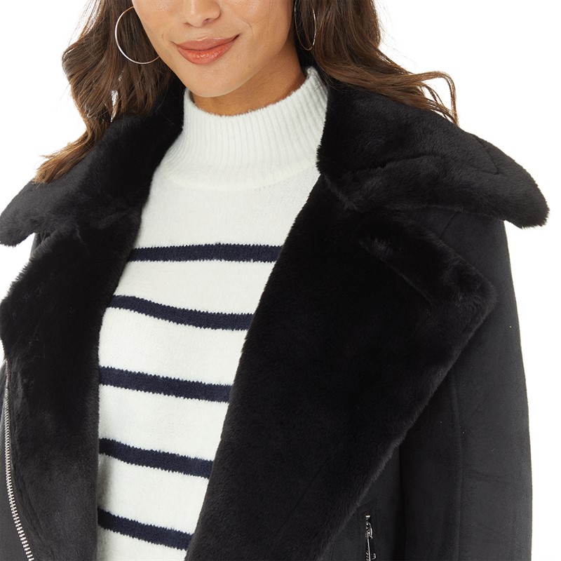Buy French Connection Womens Faux Aviator Jacket Black