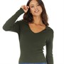 French Connection Womens Collar Rib Jumper Dark Khaki