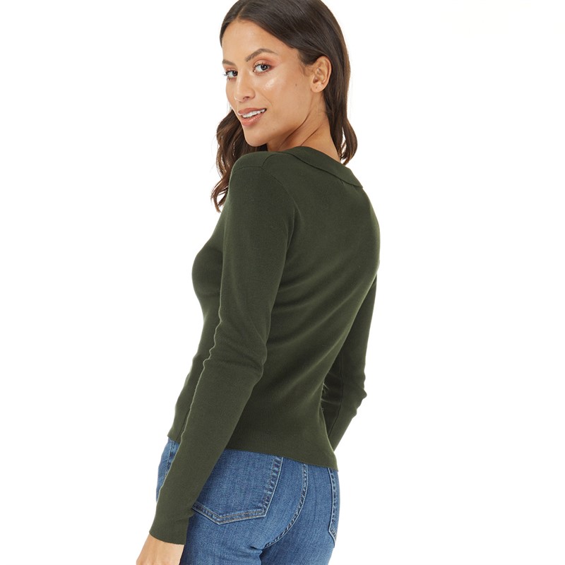Buy French Connection Womens Collar Rib Jumper Dark Khaki