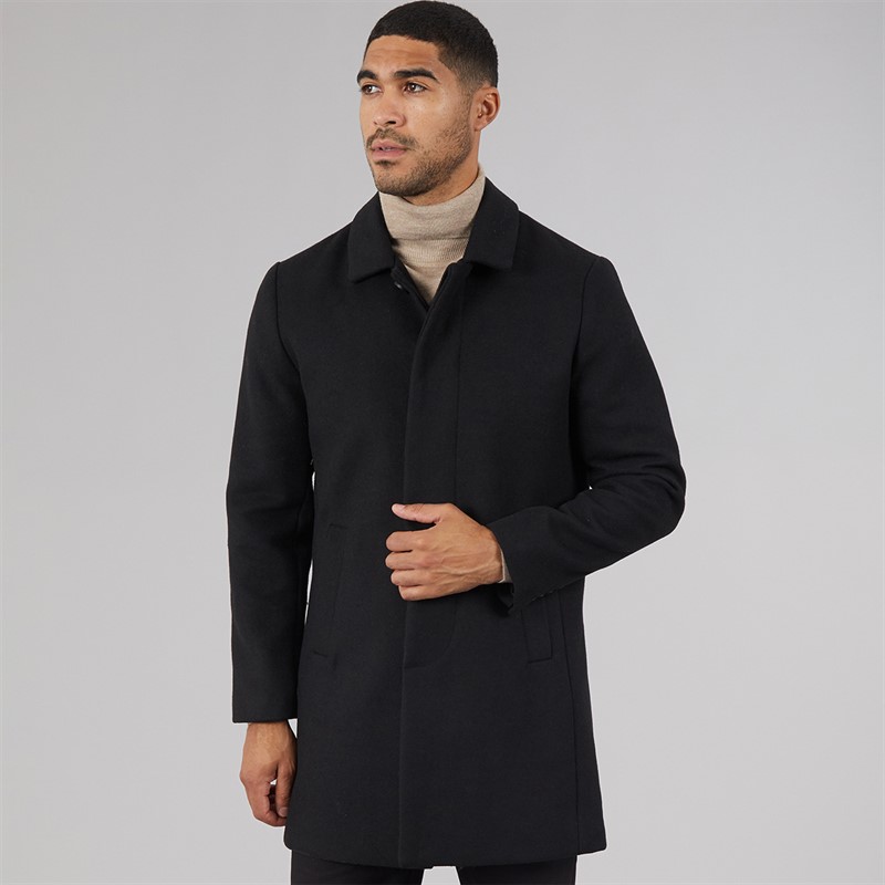French Connection SB Collar Wool Coat Black
