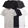 French Connection Boys Five Pack T-Shirts Black/Charcoal Marl/Marine/Light Grey Marl/White