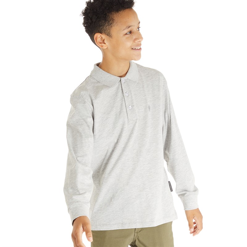 French Connection Boys Polo Shirt Light Grey Melange/Marine