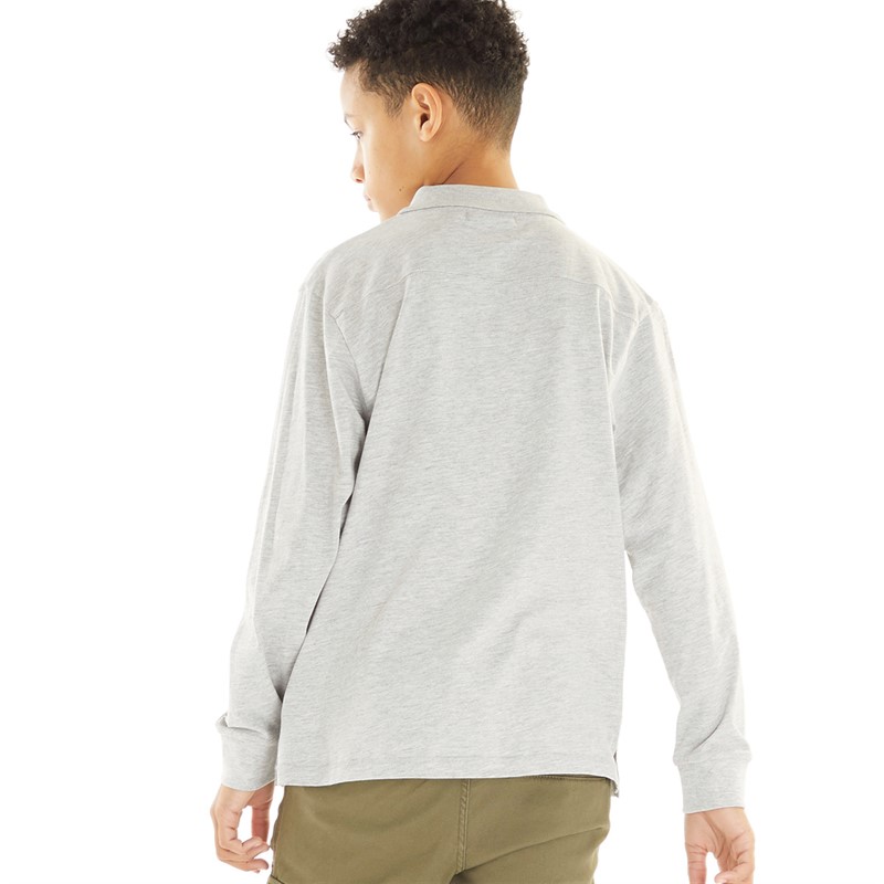 French Connection Boys Polo Shirt Light Grey Melange/Marine