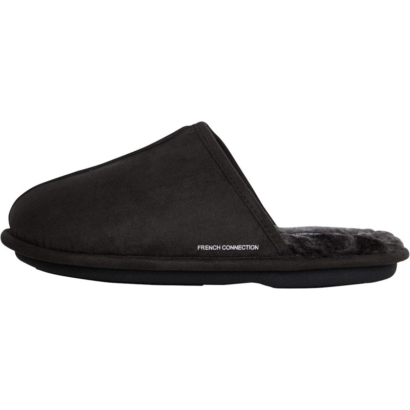 French Connection Mens Mule FC Slippers Charcoal