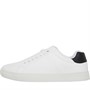 French Connection Mens Contrast Heel Tennis Trainers White/Black