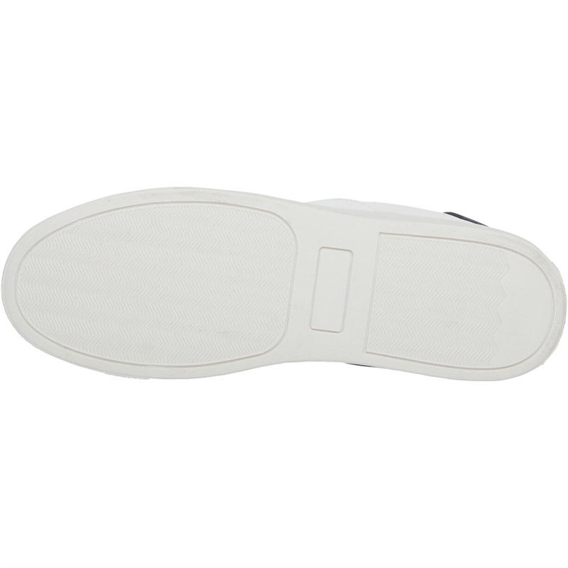 French Connection Mens Contrast Heel Tennis Trainers White/Grey
