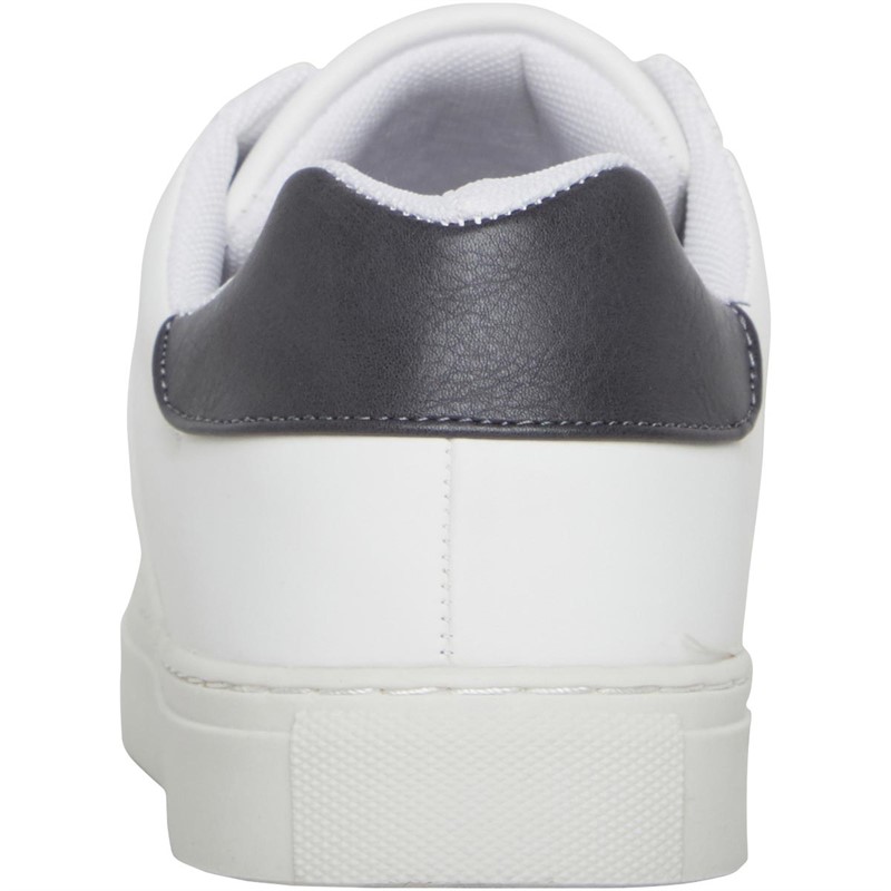 French Connection Mens Contrast Heel Tennis Trainers White/Grey