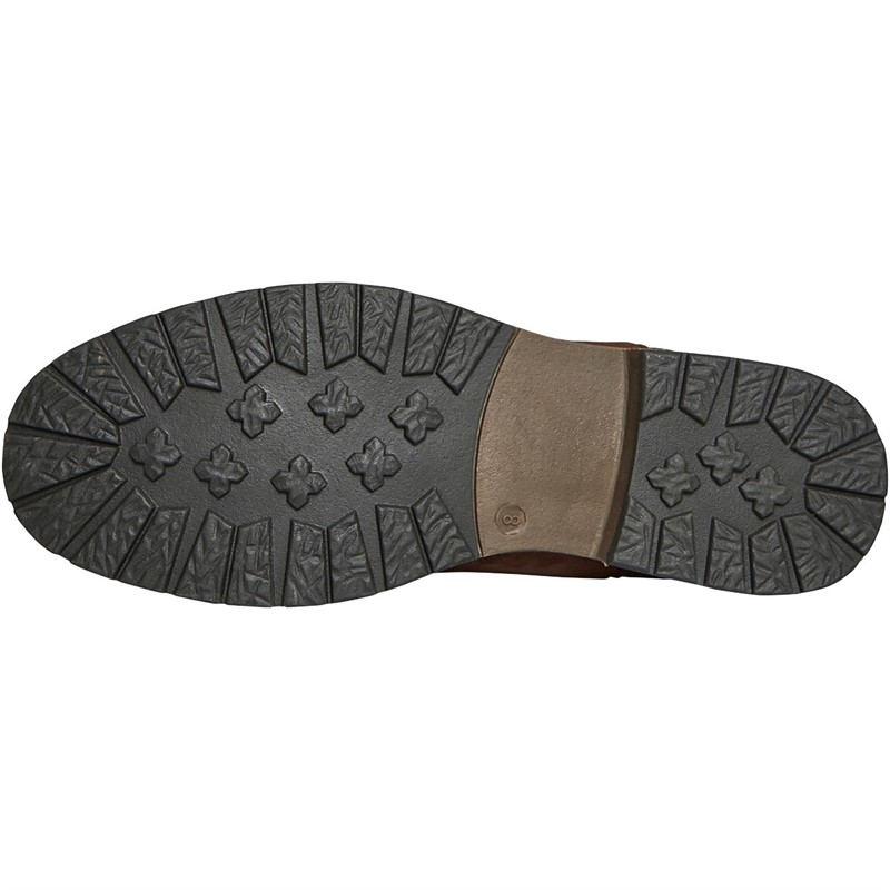 French Connection Mens Suede Cleated Chelsea Boots Brown