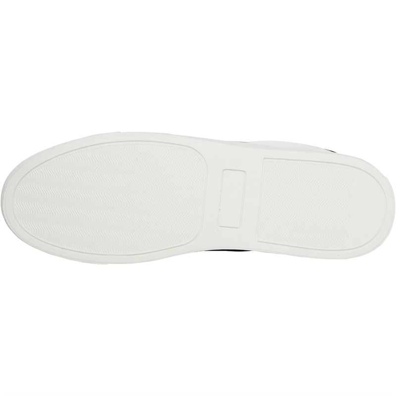 French Connection Mens Side Stripe Trainers White/Navy