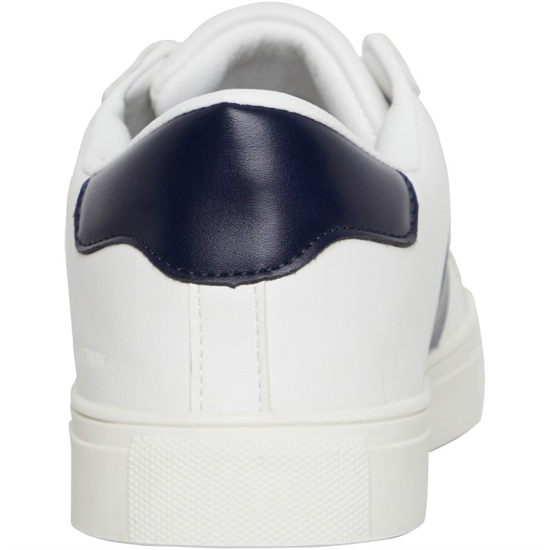 French Connection Mens Side Stripe Trainers White/Navy