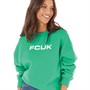 French Connection Womens FCUK Crew Neck Sweatshirt Veridian