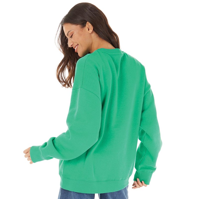 French Connection Womens FCUK Crew Neck Sweatshirt Veridian