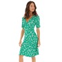 French Connection Womens Vee Flippy Dress Veridian