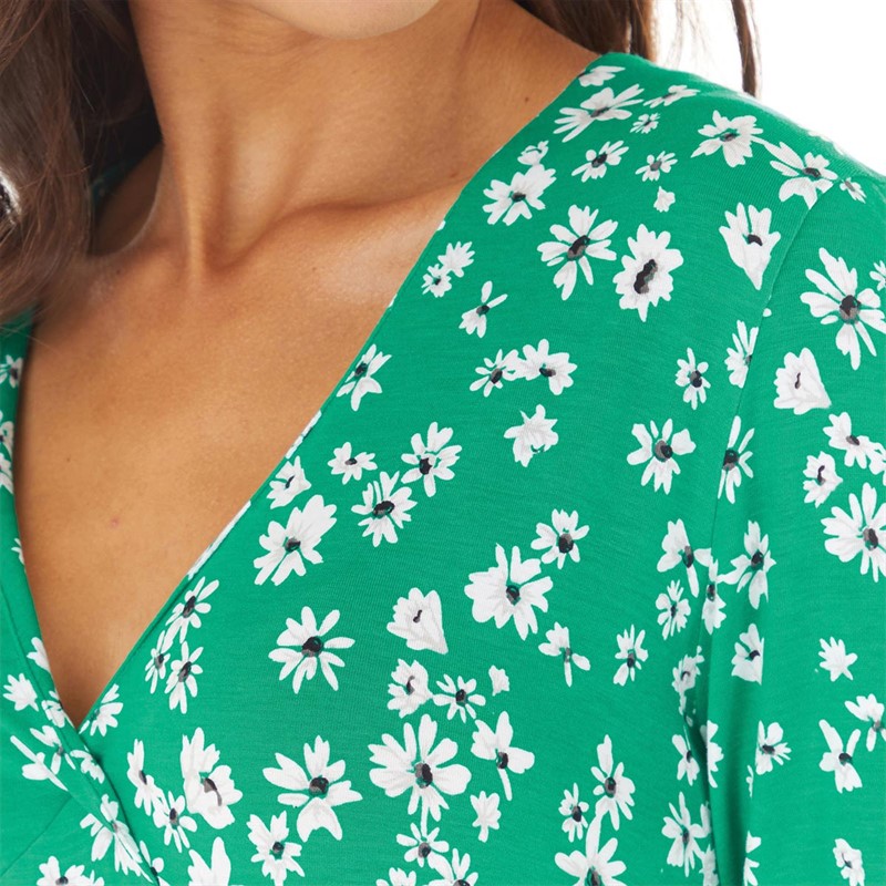 French Connection Womens Vee Flippy Dress Veridian