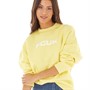 French Connection Womens FCUK Crew Neck Sweatshirt Lemon