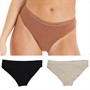 French Connection Womens Three Pack Briefs Black/Light Brown/Nude