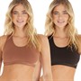 French Connection Womens Two Pack Crop Tops Black/Light Brown