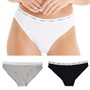 French Connection Womens Three Pack Briefs White/Grey Mel/Black