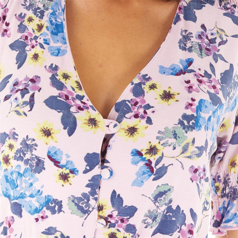 French Connection Womens Vee Button Thru S Dress Pastel Pink