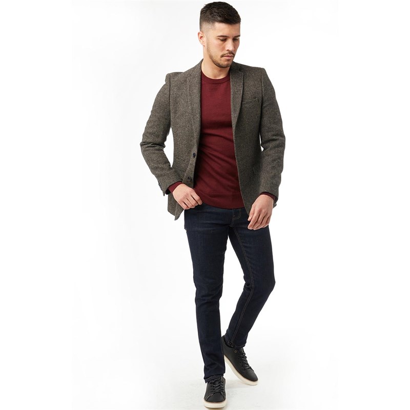 French connection mens tweed blazer brown clearance