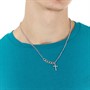 French Connection Mens Cross Necklace Silver