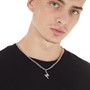 French Connection Mens Lightning Bolt Necklace Silver