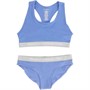 French Connection Womens Crop Top And Brief Set Bay Blue