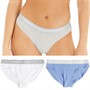French Connection Womens Three Pack Briefs Bayblue/White/Grey