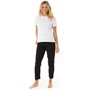 French Connection Womens Leggings And T-Shirt Pyjama Set White/Black/Light Grey Marl