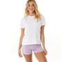 French Connection Womens Boy Shorts And T-Shirt Pyjama Set White/Lilac/Light Grey Marl