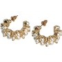 French Connection Womens Chunky Pearl Hoop Earrings White/Gold