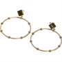 French Connection Womens Dotted Pin Hoop Earrings Green/Gold