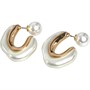 French Connection Womens Wrapped Pearl Earrings White/Gold