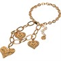 French Connection Womens Layered Heart Bracelet Gold