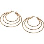 French Connection Womens 3-Layer Hoop Earrings Gold