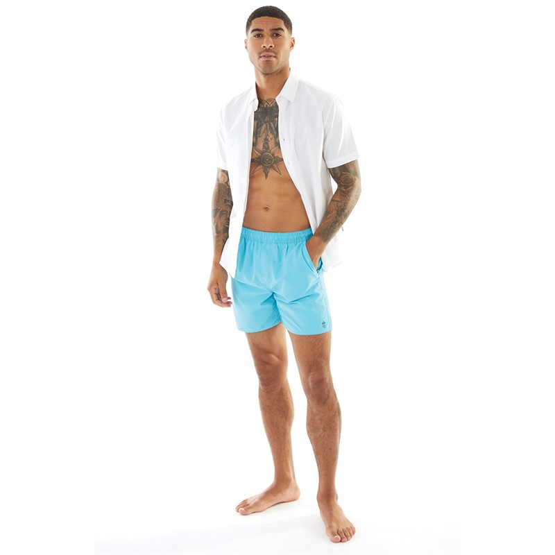French Connection Mens Contrast Swim Shorts Aqua