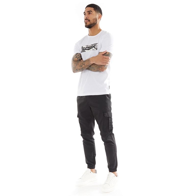 French Connection Mens Combat Tech Cargos Pants Black