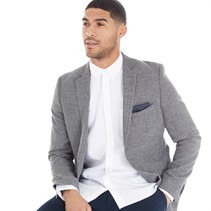 French Connection Mens Herringbone Blazer Grey