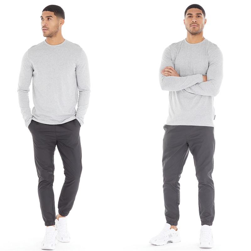 French Connection Mens Two Pack Cuffed Tech Cargo Pants Black/Charcoal
