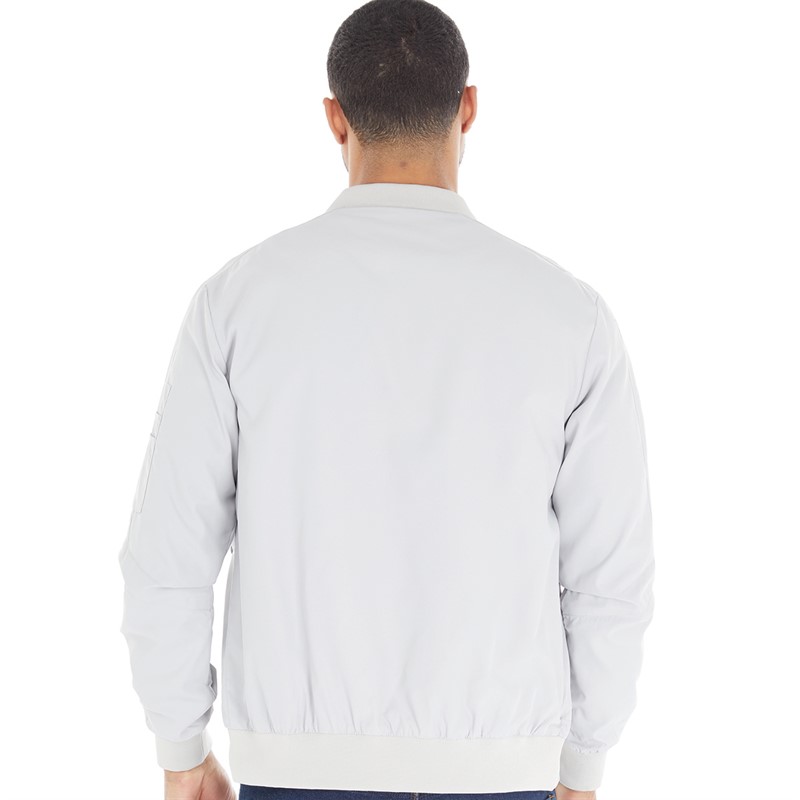 French Connection Mens MA1 Tech Bomber Jacket Light Grey