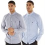 French Connection Mens Two Pack Long Sleeve Oxford Shirts Sky/Marine