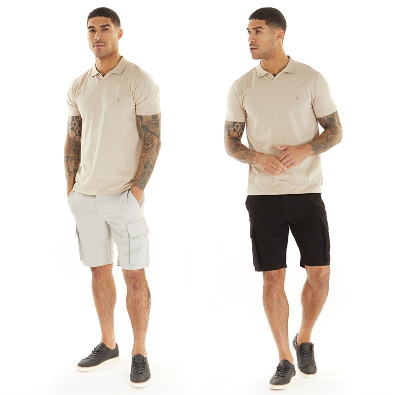 French Connection 2 cargo shorts dla niego kolor czarny/jasnoszary