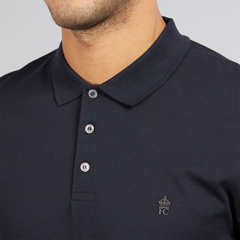 French Connection Mens Jersey Polo Shirt Marine/Gunmetal