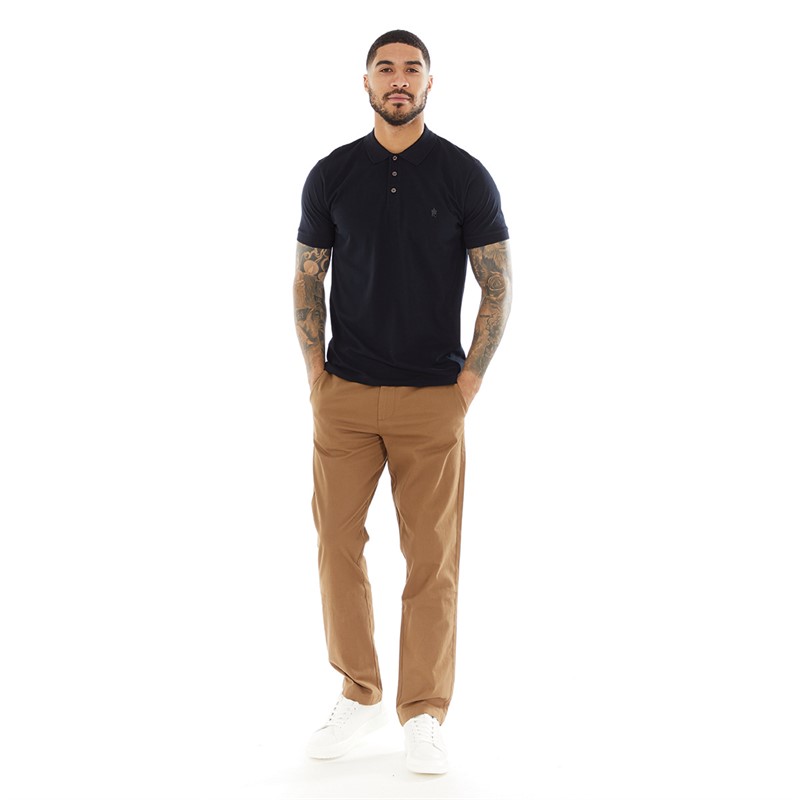 French Connection Mens Jersey Polo Marine/Gunmetal