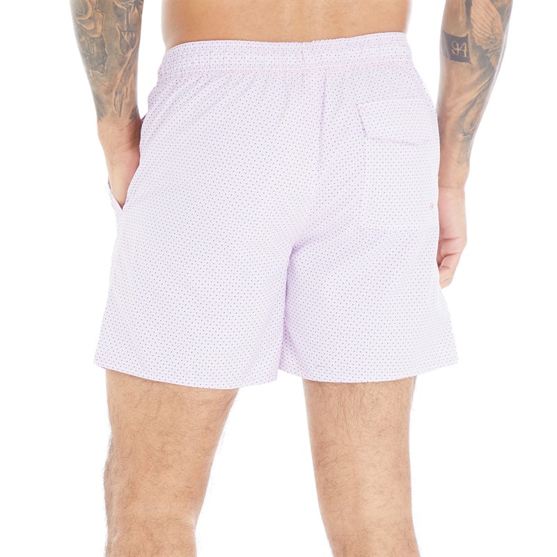French Connection Mens Prem Floral Swim Shorts Ditsy Pink
