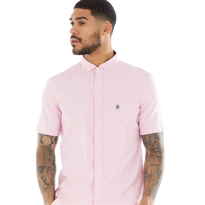 Buy French Connection Mens Short Sleeve Oxford Shirt Pink