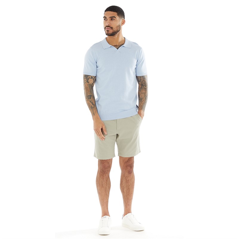 French Connection Mens Short Sleeve Trophy Polo Shirt Sky